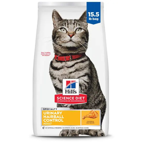 Hill's Science Diet Adult Urinary & Hairball Control Chicken Dry Cat Food 15.5lbs Hill's Science Diet
